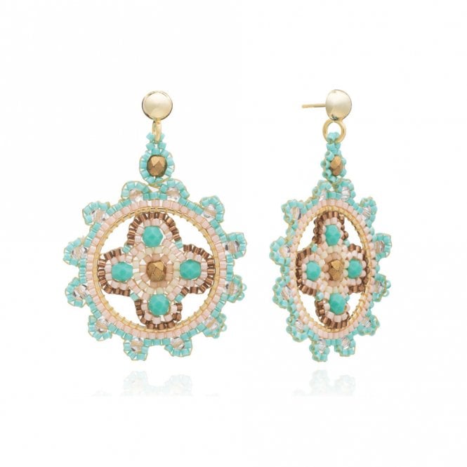 Azuni Azuni Shani Concha Ornate Bead Hoop Earrings